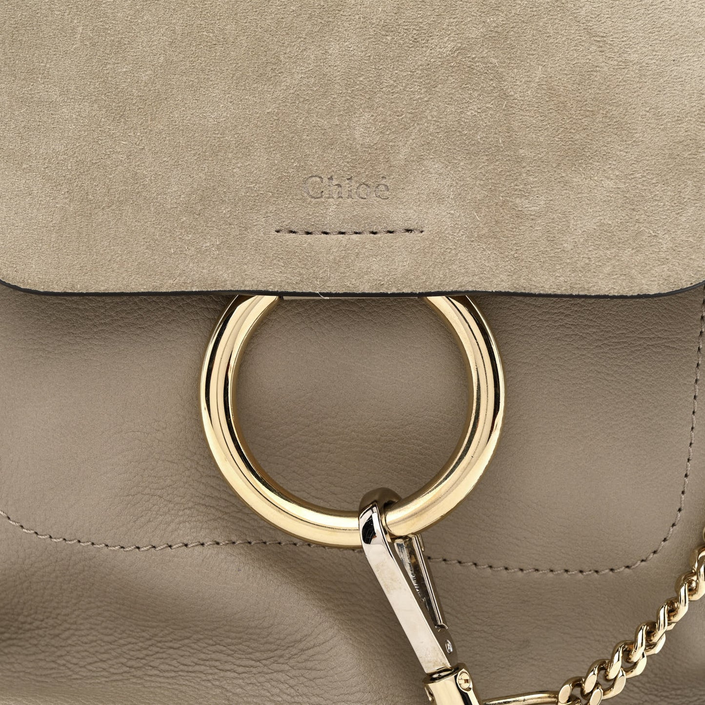Suede Calfskin Medium Faye Backpack Motty Grey