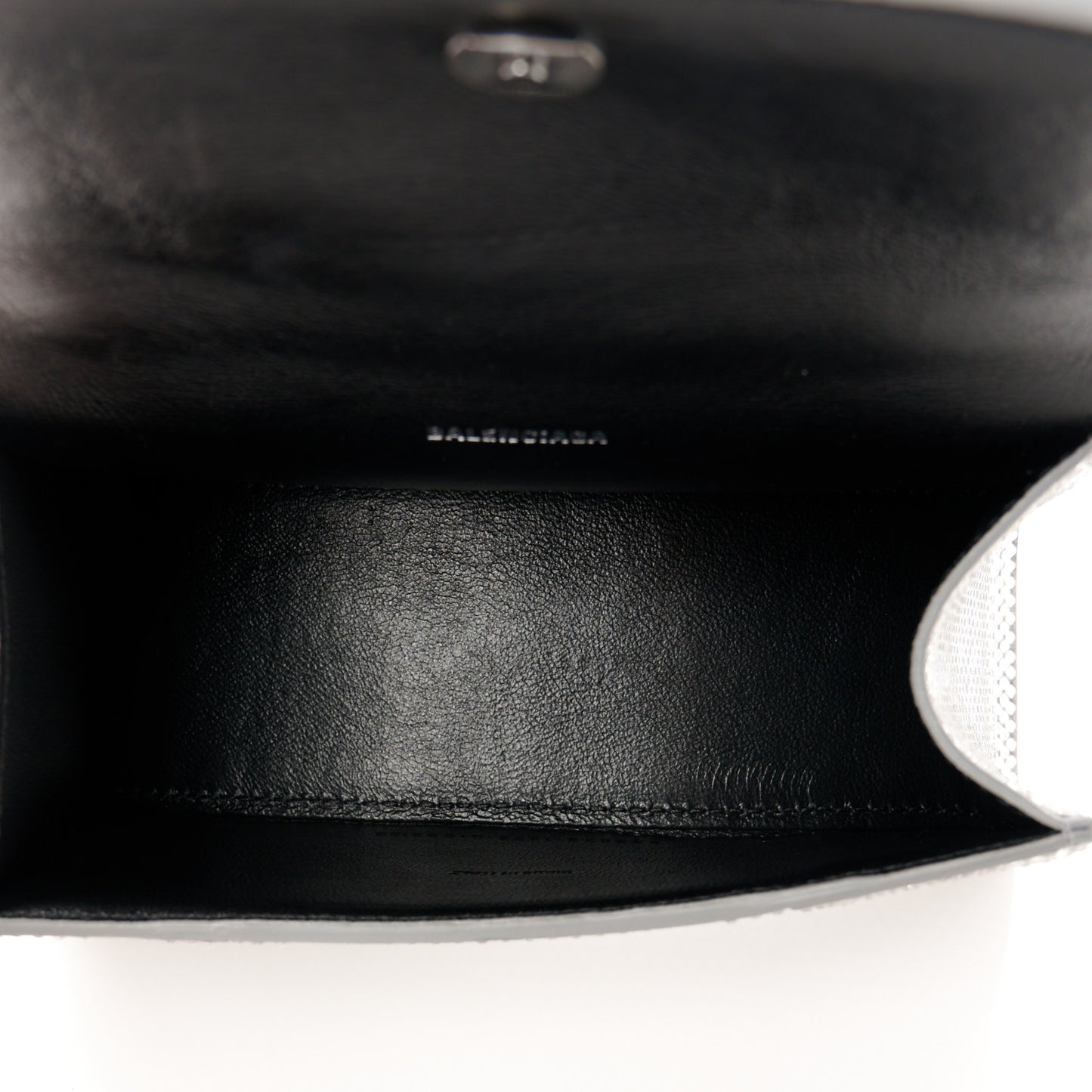 Strass Suede Hourglass Top Handle Bag XS Smoke Grey Crystal