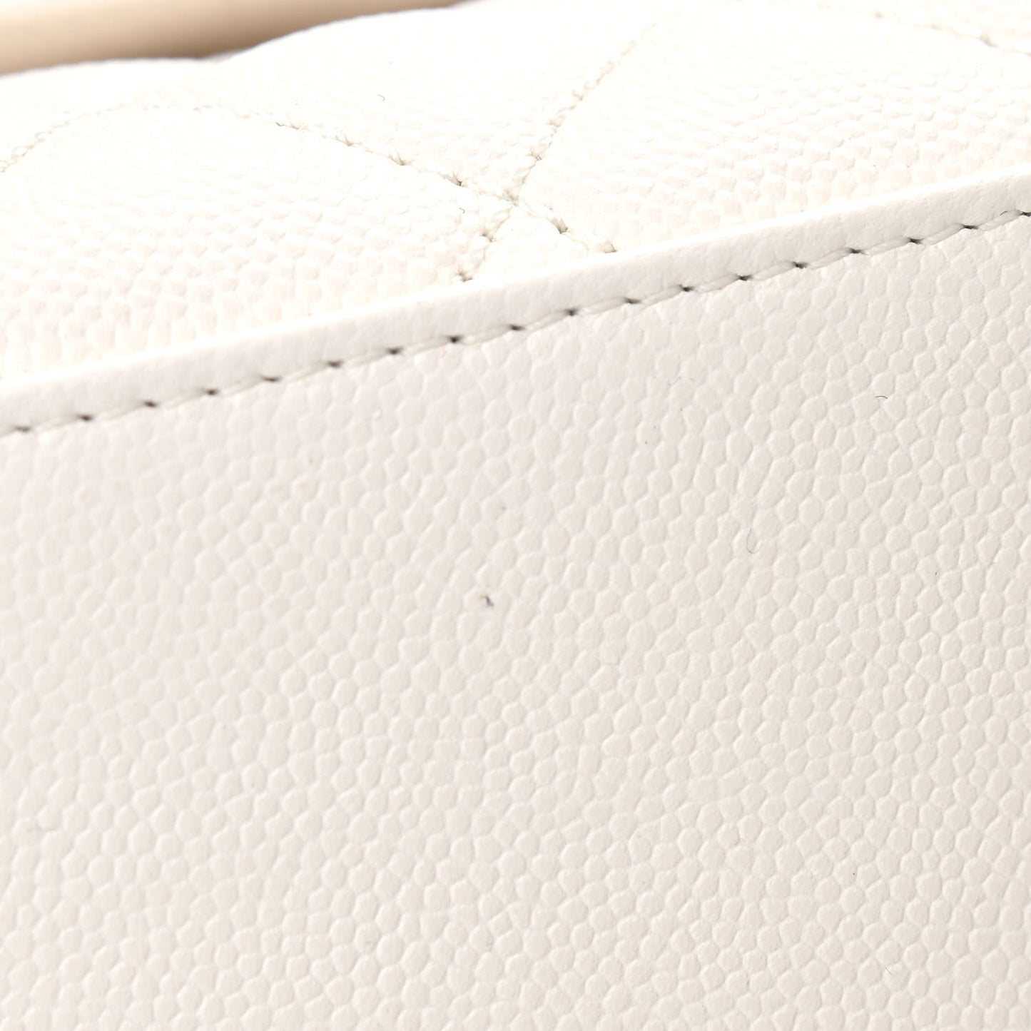 Caviar Quilted Mini Coco Handle Flap White