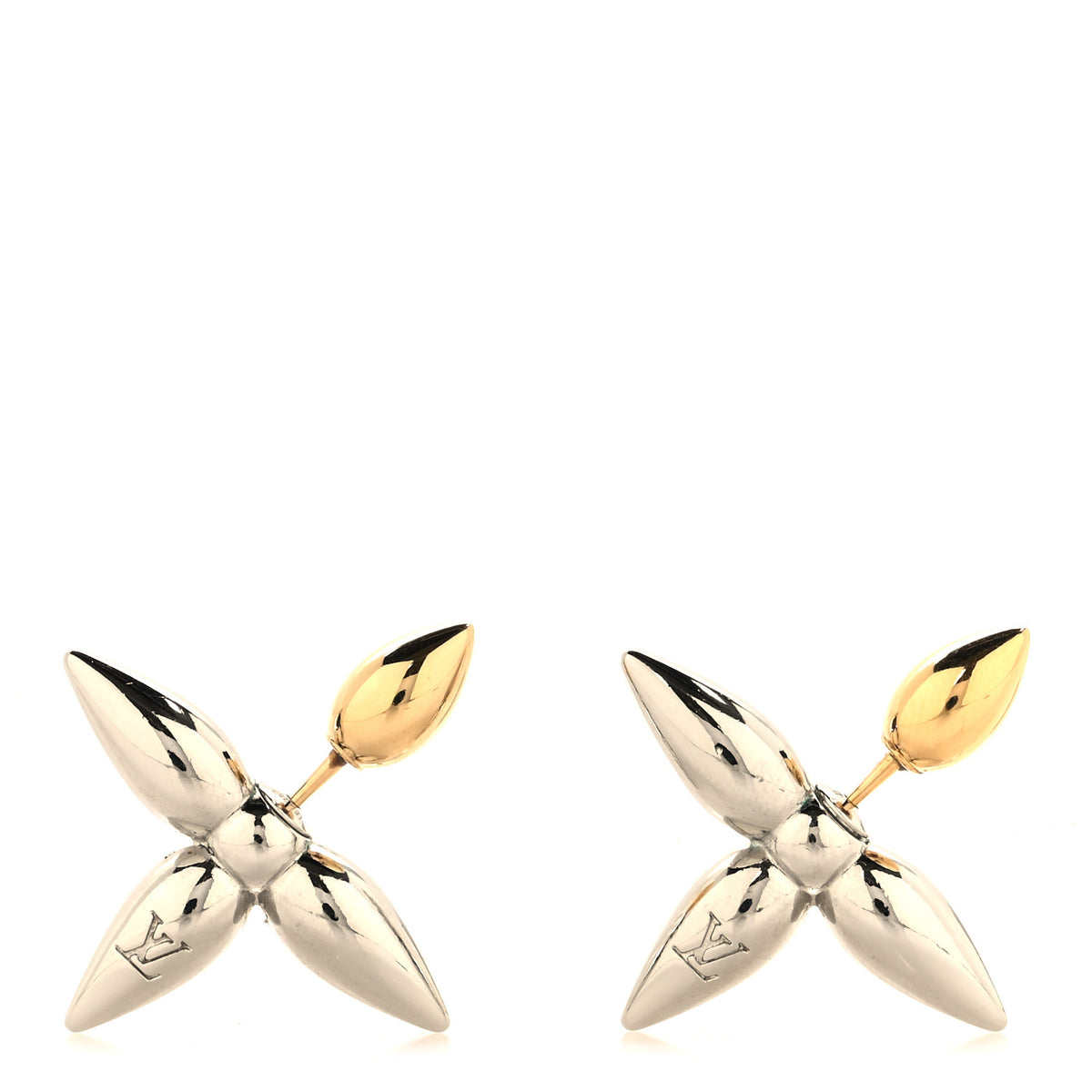 Metal Louisette Earrings Silver Gold