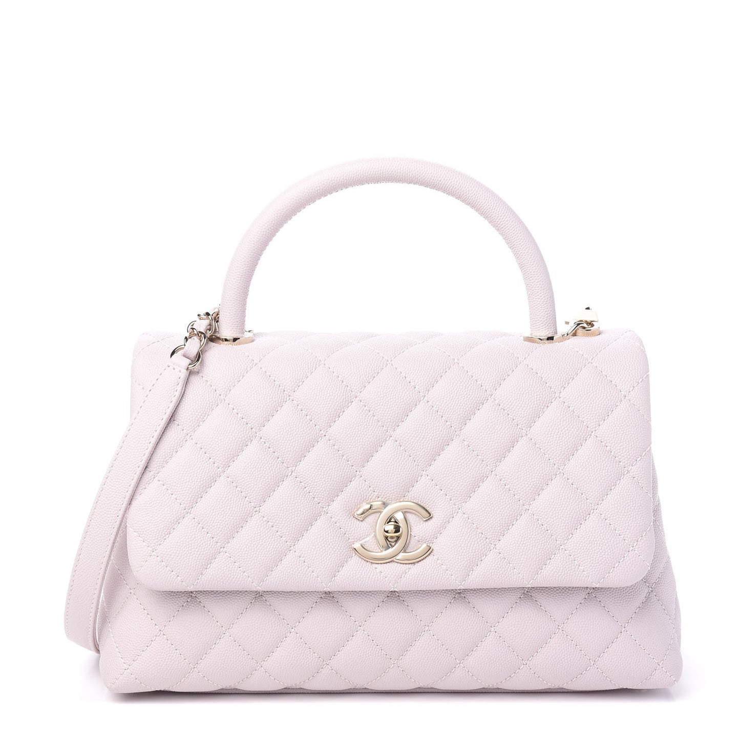 Caviar Quilted Small Coco Handle Flap Lilas Lilac