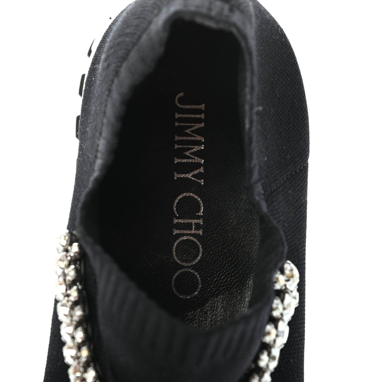 Jimmy Choo Knit Crystal Verona Sneaker 38 Black 7 of 9