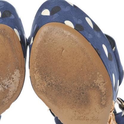 Louis Vuitton Raffia Canvas Hearts Tuileries Wedge Sandals 36 Blue 20 of 20