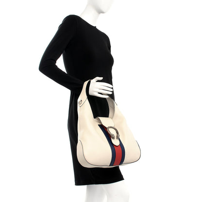 Gucci Calfskin Web Stripe Medium Dionysus Hobo White 2 of 14