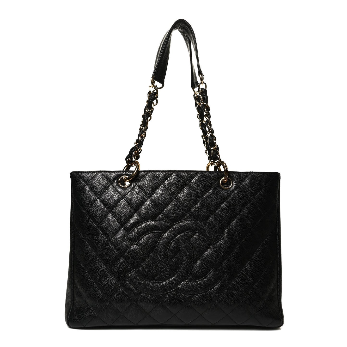 Caviar Quilted Grand Shopping Tote GST Black