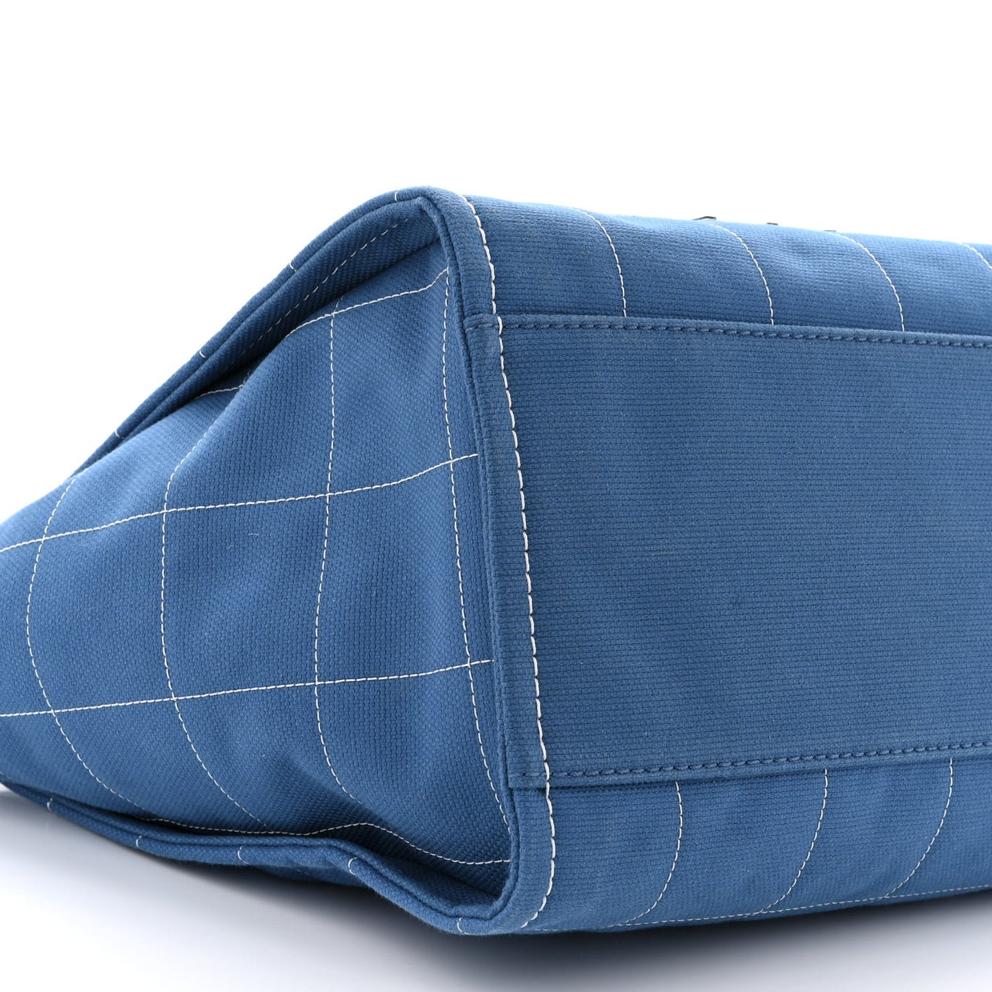 Cotton Medium Deauville Tote Blue White