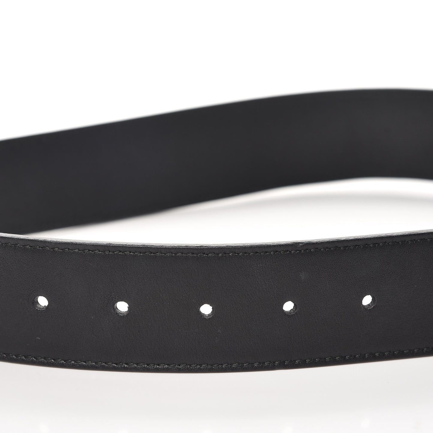 Moon Calfskin Pearl Double G 40mm Belt 85 34 Black Cream