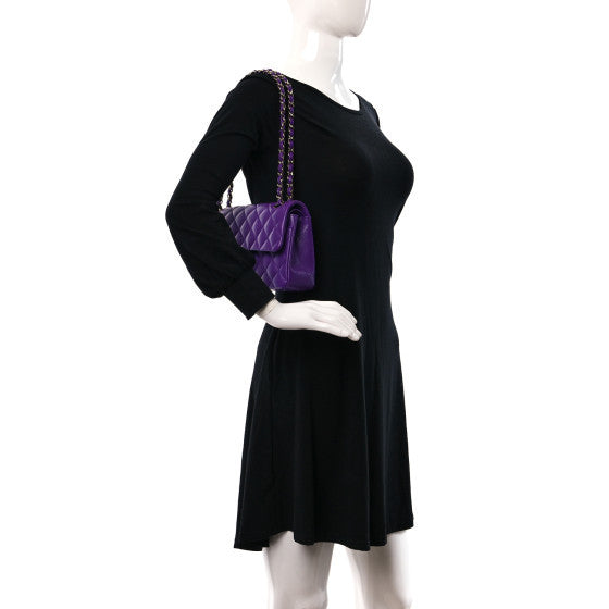 Chanel Caviar Quilted Small Double Flap Dark Purple 2 of 10