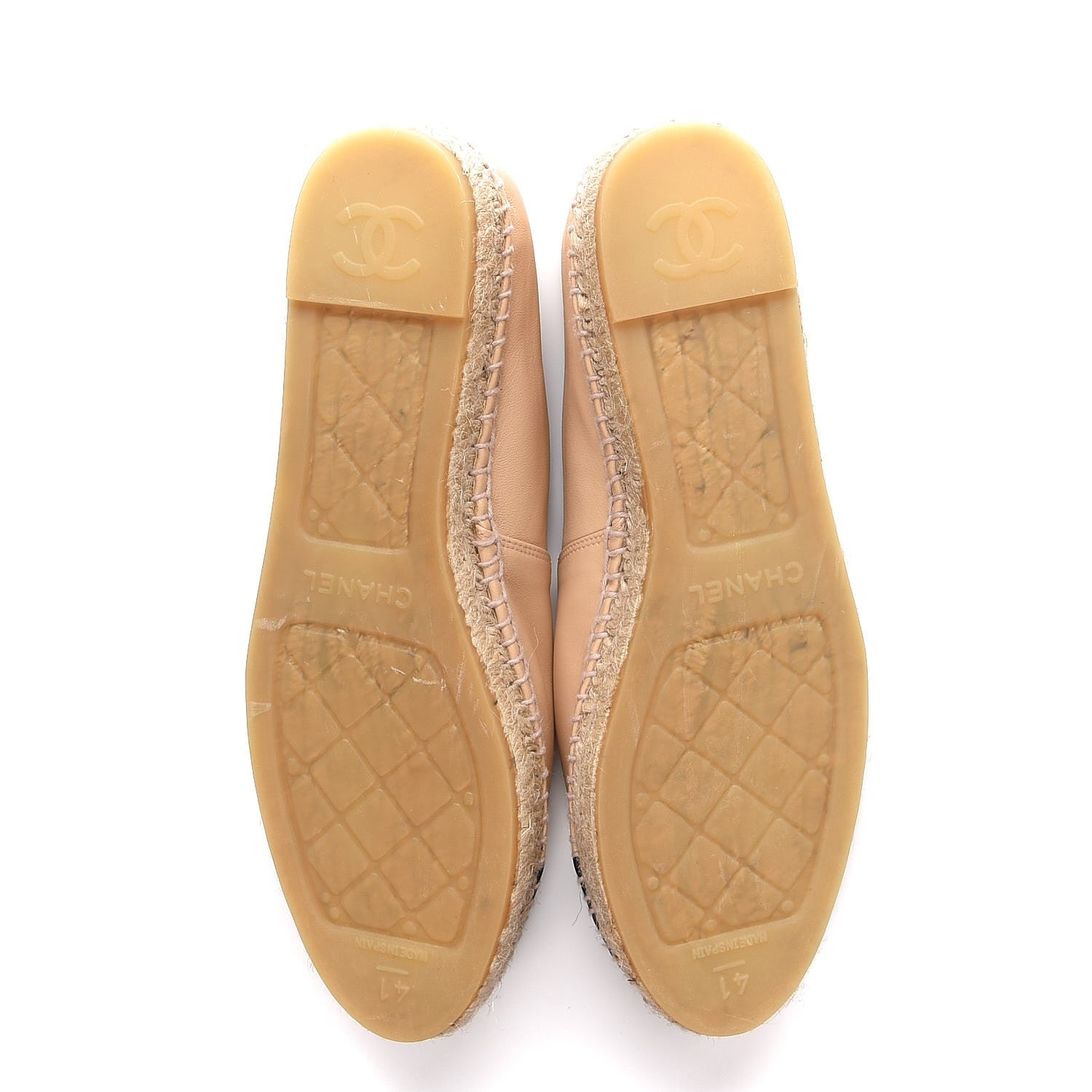 Chanel Lambskin CC Espadrilles 41 Beige Black 5 of 11