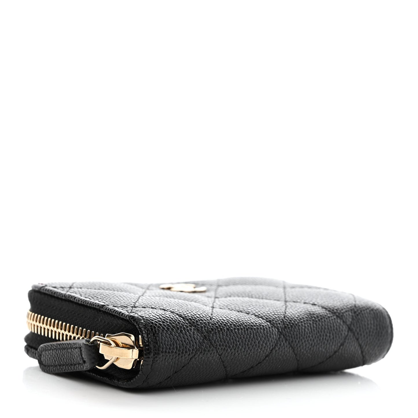 Caviar Quilted Classic Zipped Coin Purse Black