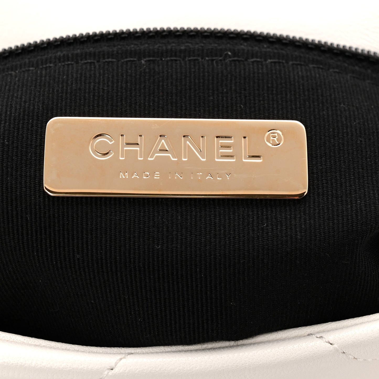 Goatskin Quilted Medium Chanel 19 Flap White