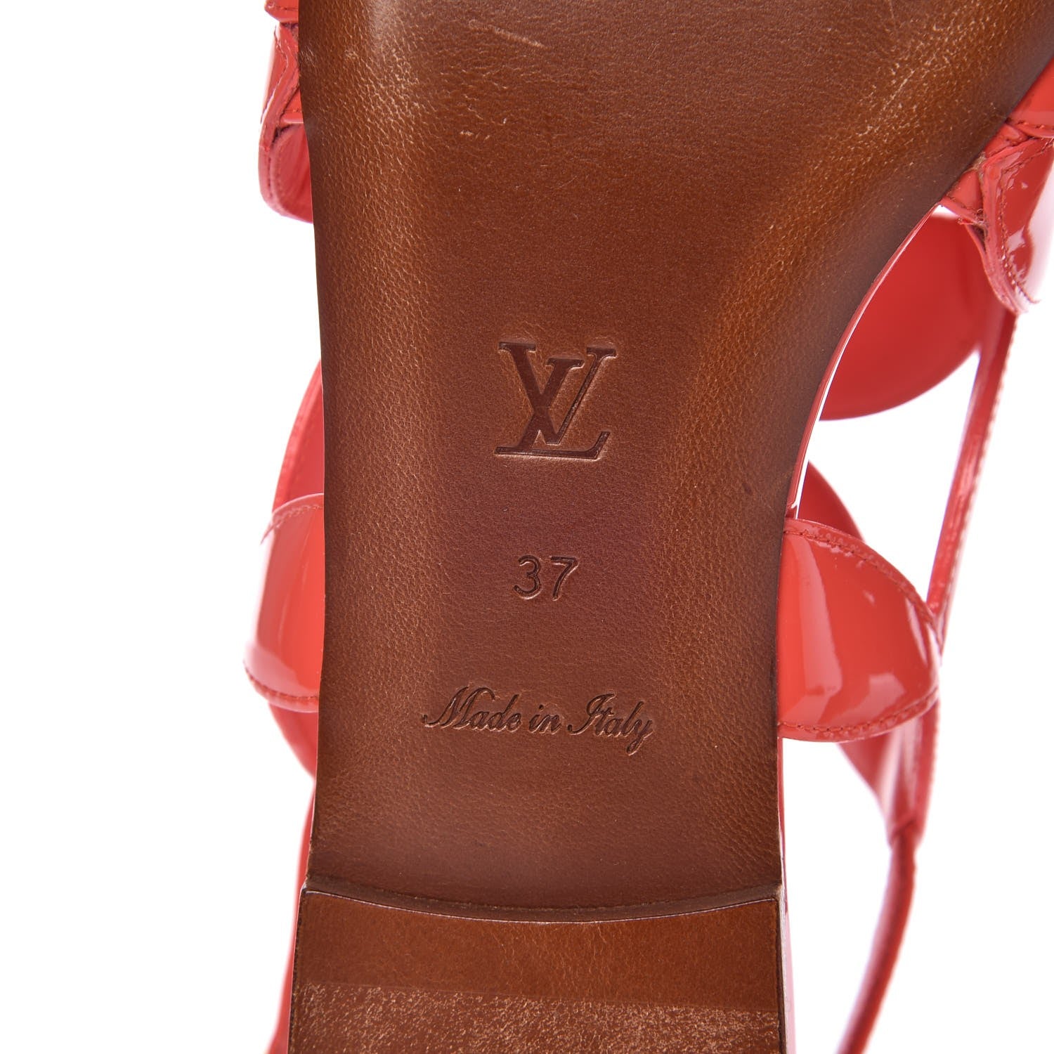 Louis Vuitton Patent Springtime Flat Sandals 37 Corail 6 of 10