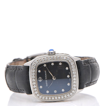 David Yurman Stainless Steel Alligator Diamond Bezel 25mm Thoroughbred Quartz Watch Black 3 of 11