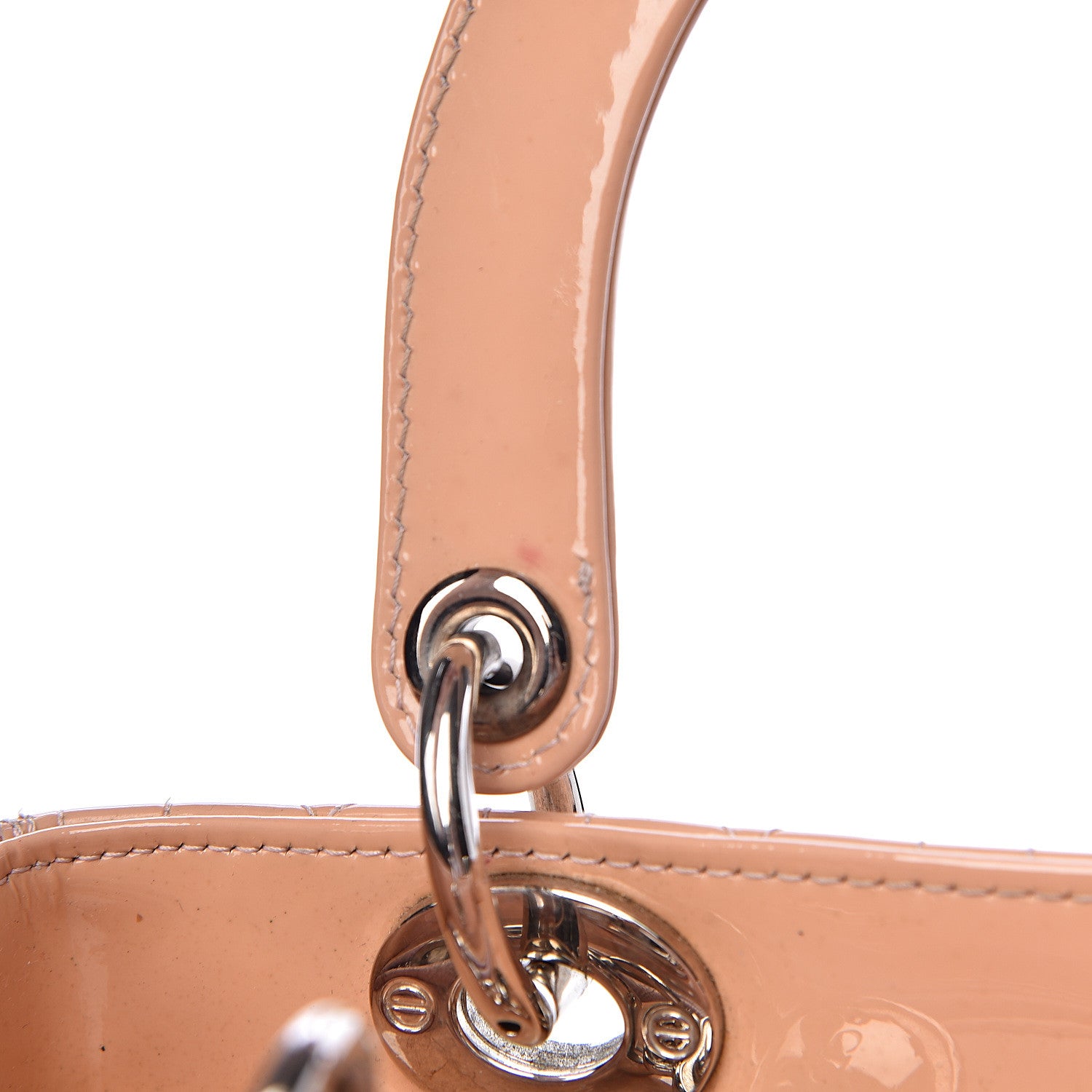 Christian Dior Patent Cannage Medium Lady Dior Beige 8 of 24