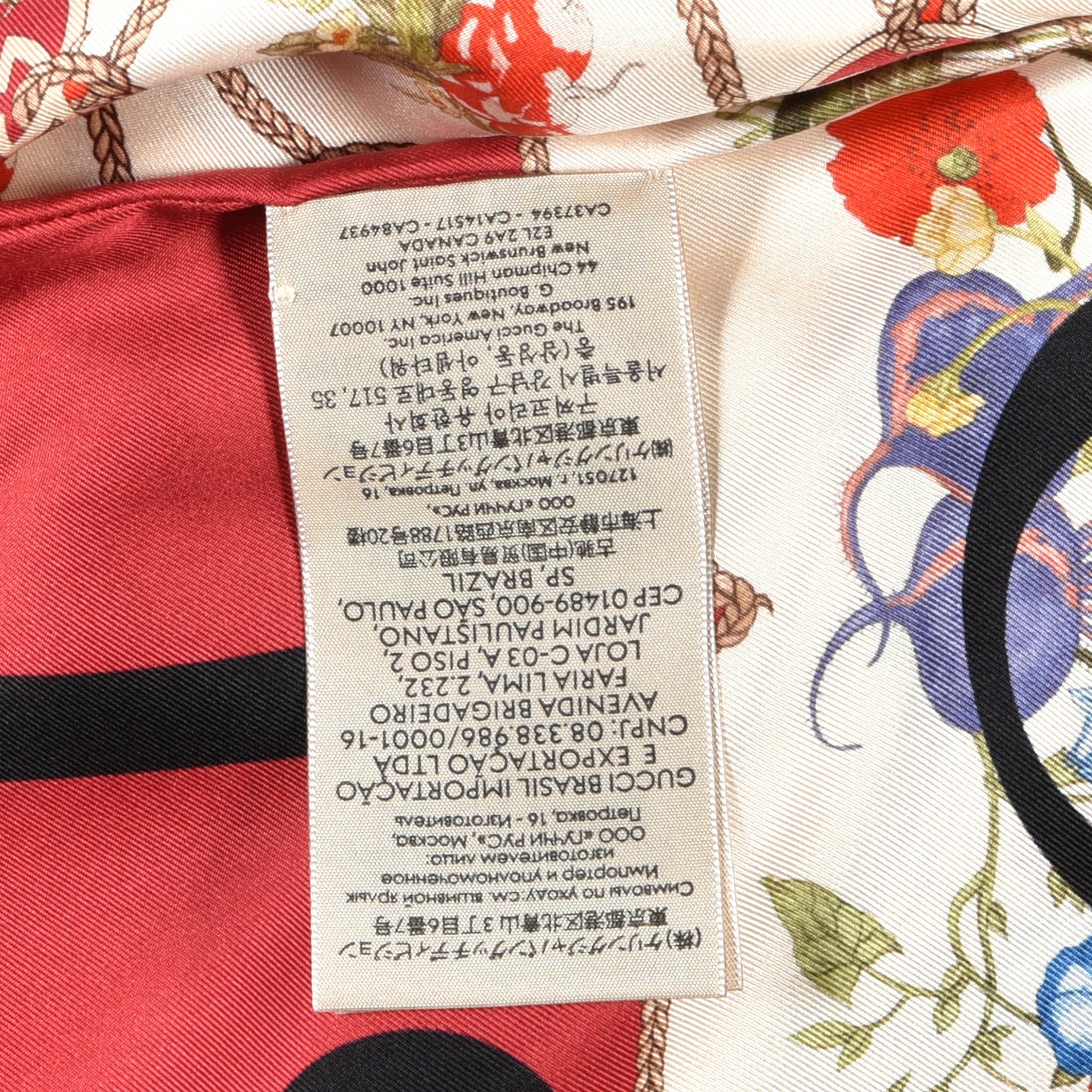 Silk Twill Lady Mix Long Scarf Red Pink