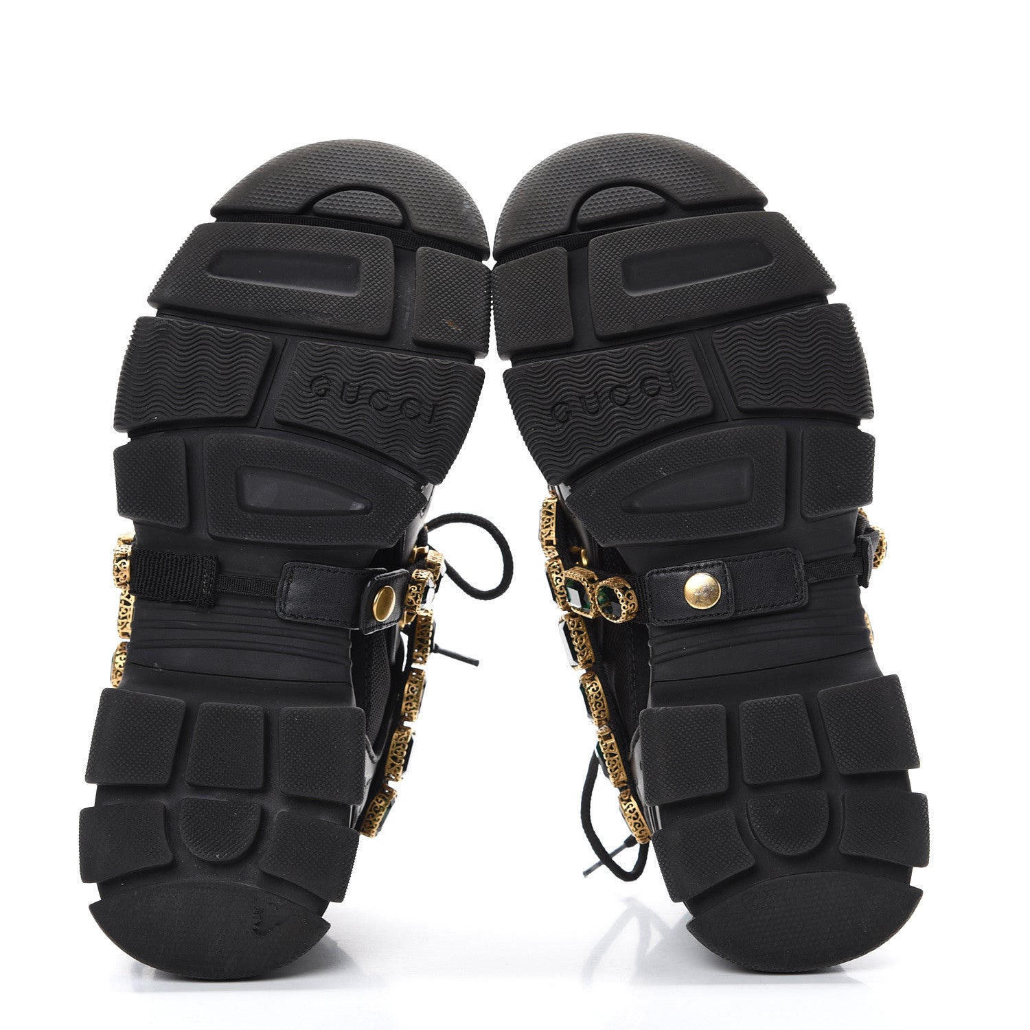 Gucci X SEGA Mesh Suede Calfskin Removable Crystals Womens Flashtrek Sneakers 39 Black Silver 5 of 12
