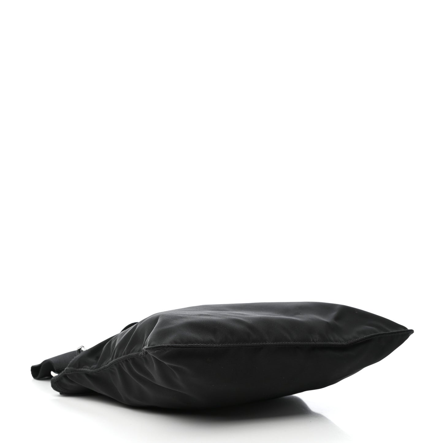 Tessuto Nylon Saffiano Flat Messenger Bag Black