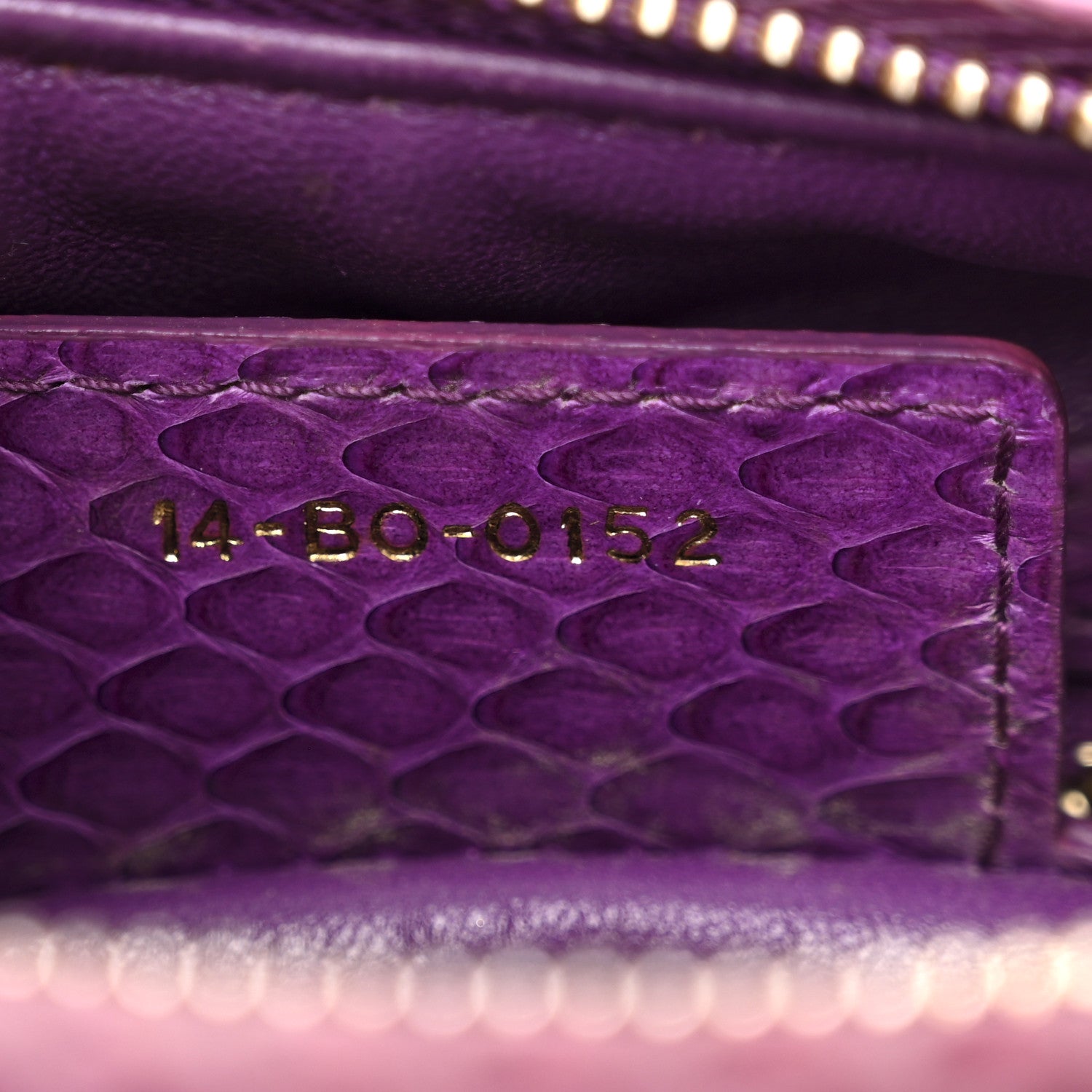Christian Dior Snakeskin Medium Lady Dior Purple 1751816
