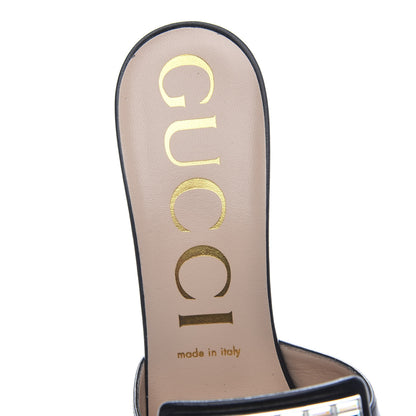 Gucci Malaga Kid Crystal Square G Madelyn Mules 41 Black 7 of 10