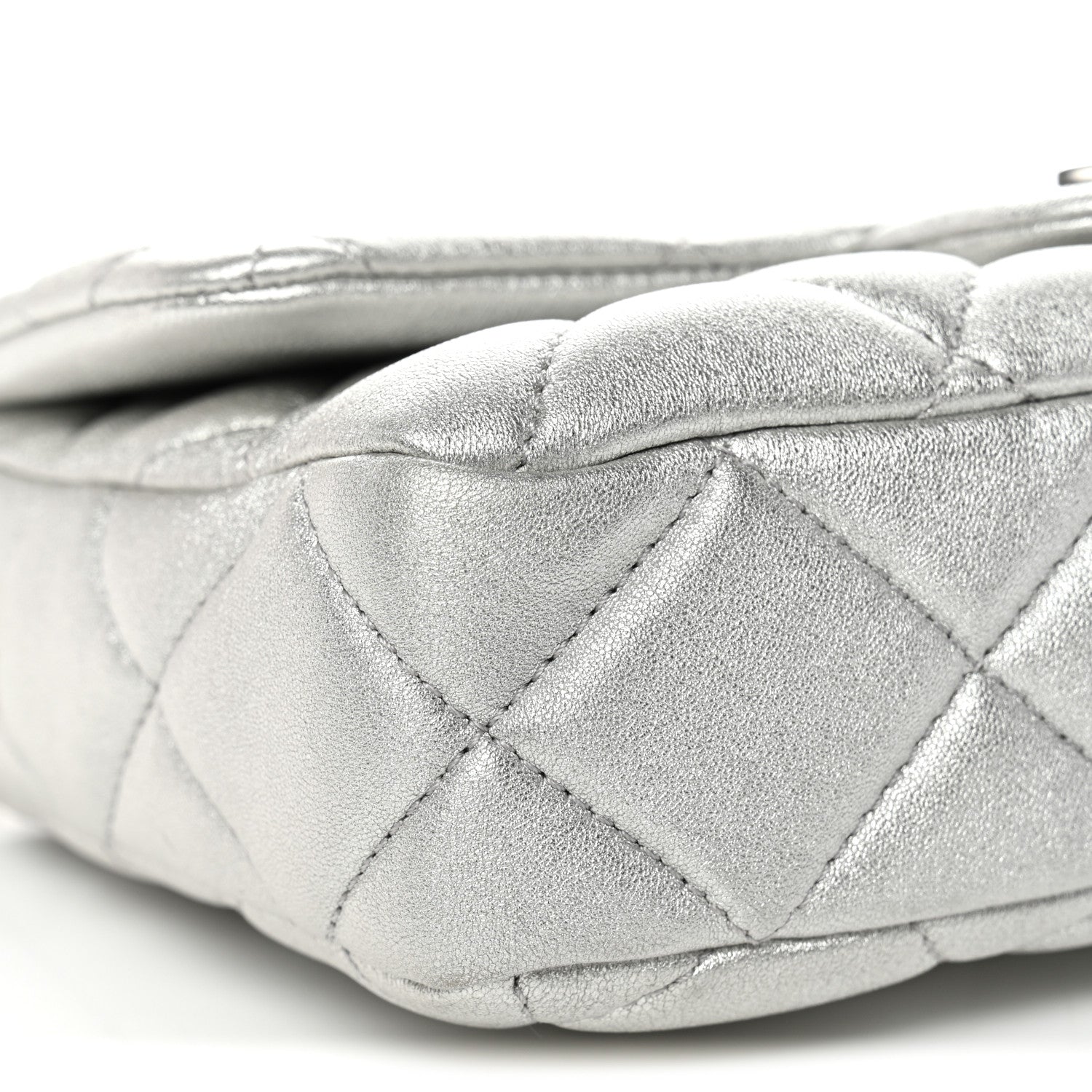 Chanel Metallic Lambskin Lacquered Quilted Small Flap Silver 9 of 10