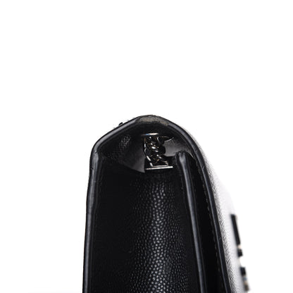 Saint Laurent Grain De Poudre Small Monogram Kate Satchel Black 12 of 14