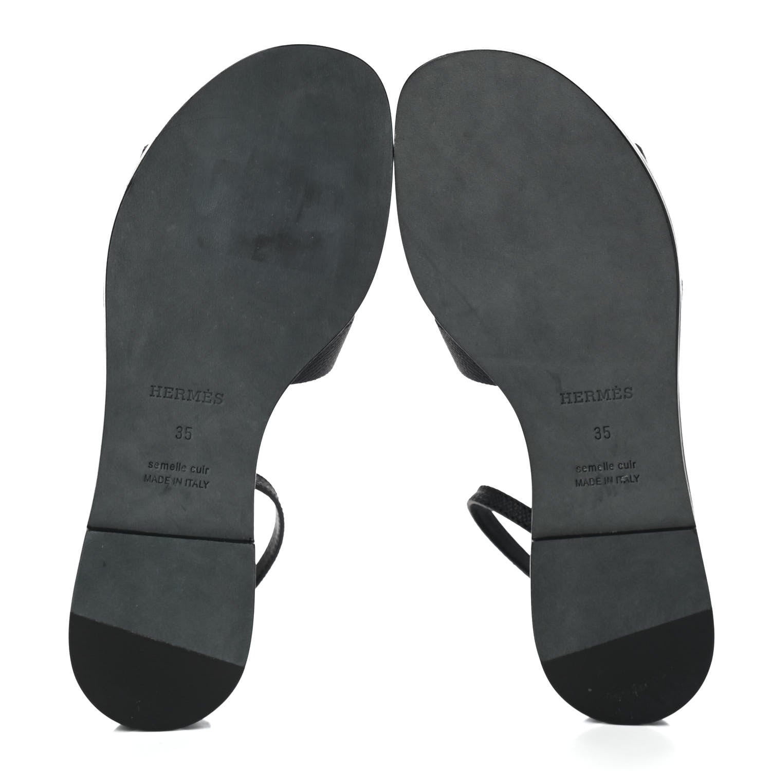Hermes Epsom Santorini Sandals 35 Black 5 of 7