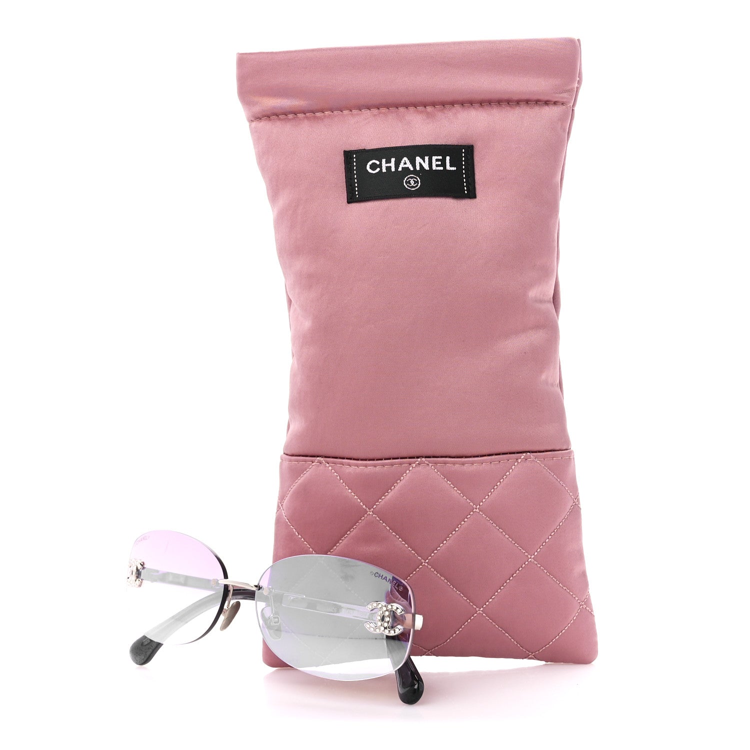 Chanel Metal Mirrored Crystal CC Oval Sunglasses 71559 Pink 9 of 9