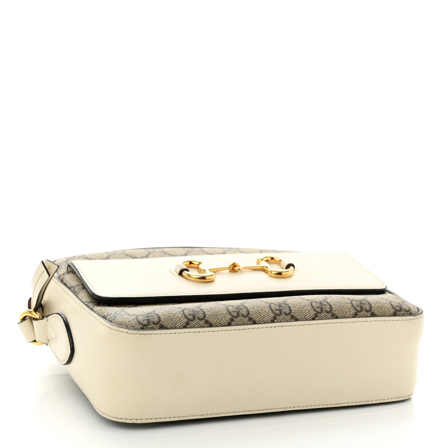 Gucci GG Supreme Monogram Small Horsebit 1955 Shoulder Bag Beige Mystic White 4 of 14