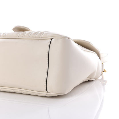Gucci Calfskin Matelasse Small GG Marmont Top Handle Shoulder Bag White 8 of 13