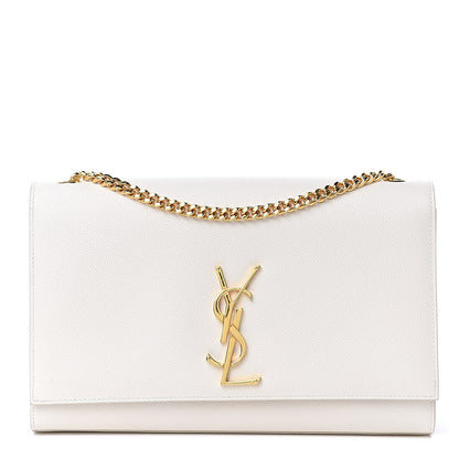 Saint Laurent Grain De Poudre Medium Classic Monogram Kate Satchel Porcellana 1 of 12