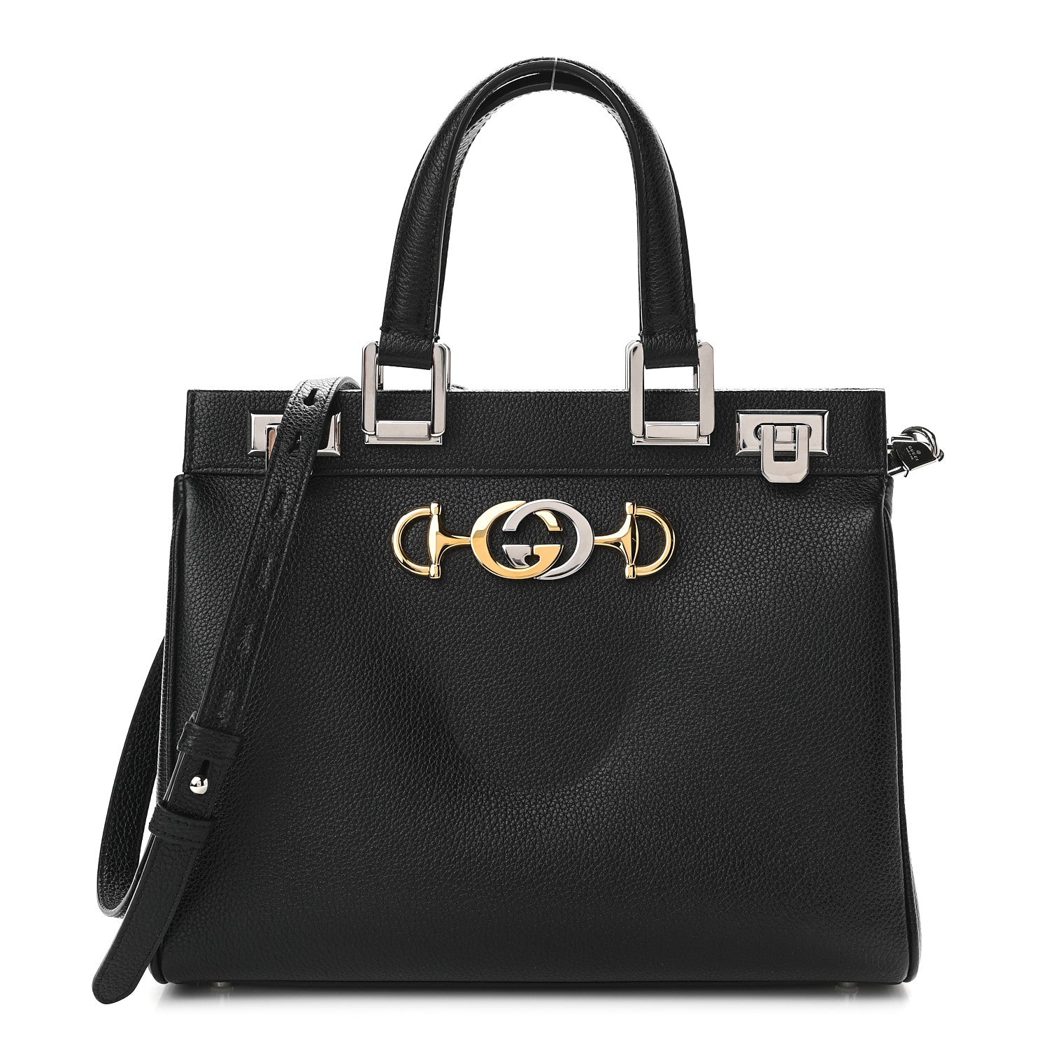 Gucci Grainy Calfskin Small Zumi Top Handle Bag Black 1 of 10