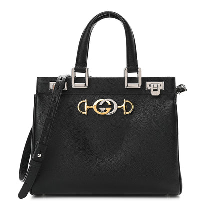 Gucci Grainy Calfskin Small Zumi Top Handle Bag Black 1 of 10