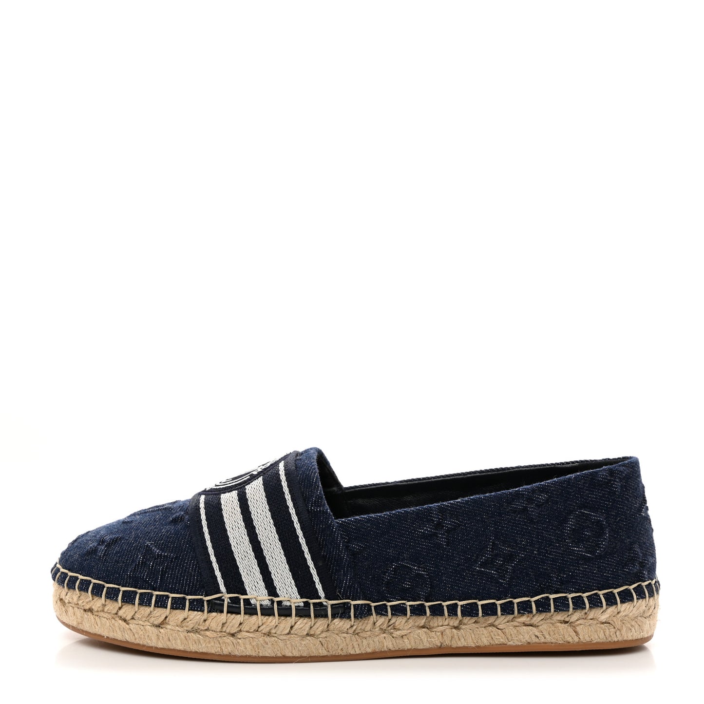 LOUIS VUITTON Denim Starboard Espadrille Flats 38.5 Blue