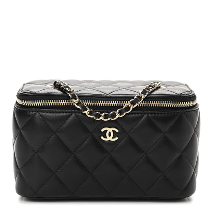 Chanel Lambskin Quilted Small Vanity Case With Chain Black 1 of 11