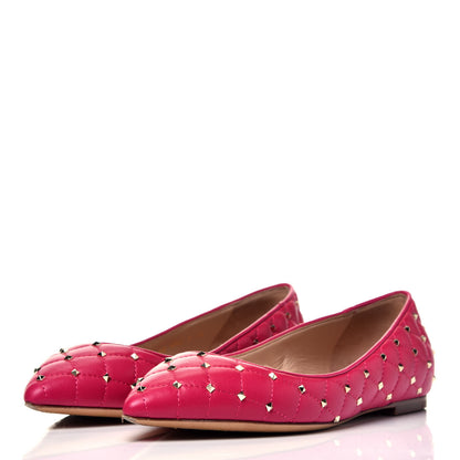 Valentino Garavani Nappa Rockstud Spike Ballerina Flats 38 Disco Pink 3 of 7