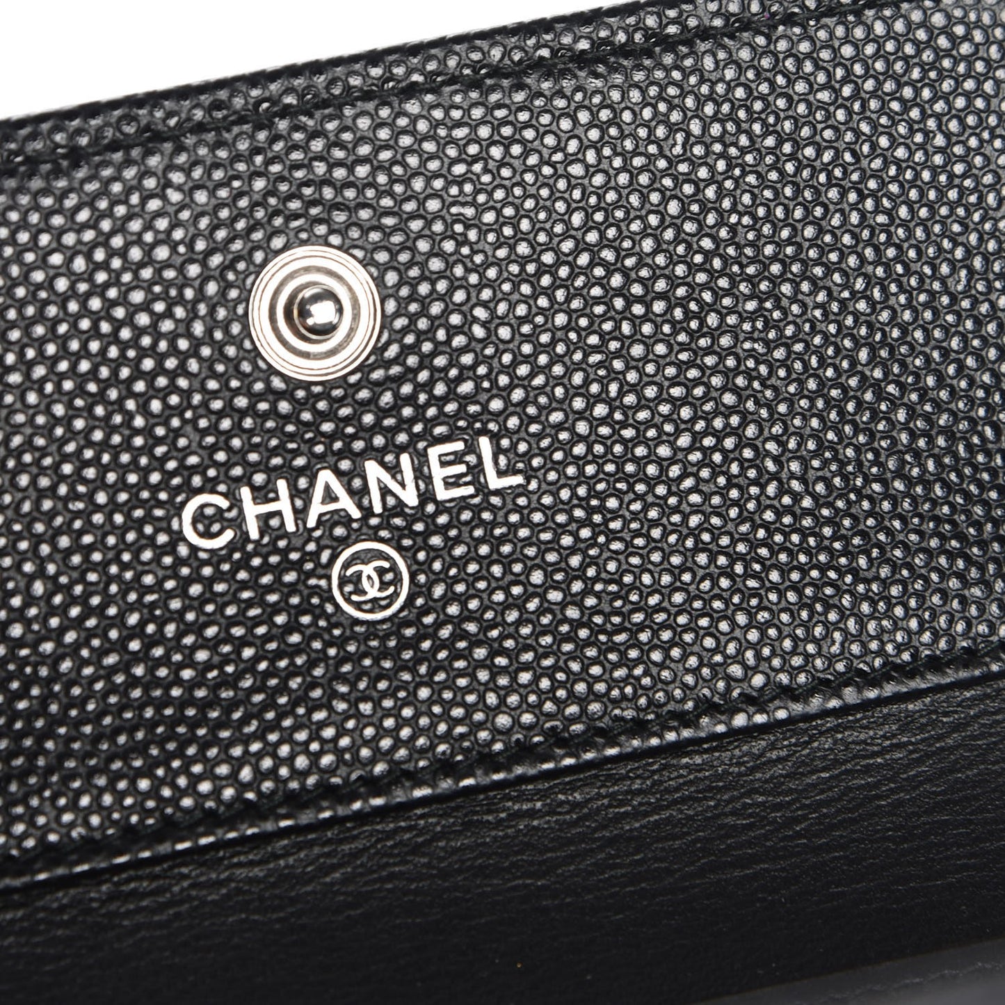 Caviar Quilted Compact Boy Wallet Black