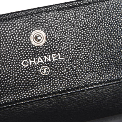 Chanel Caviar Quilted Compact Boy Wallet Black 6 of 9