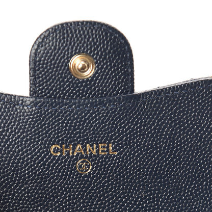 Chanel Caviar Quilted Flap Card Holder Wallet Navy 6 of 11