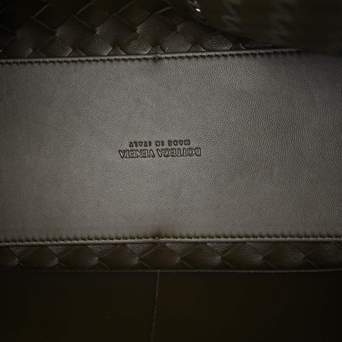 Nappa Intrecciato Medium Andiamo Shoulder Bag Dark Green