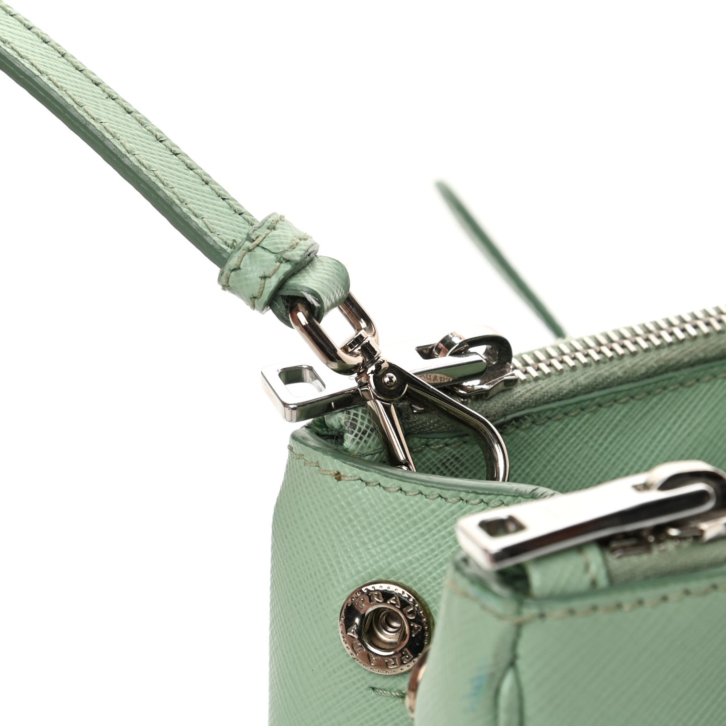 Saffiano Lux Small Galleria Double Zip Tote Acquamarina