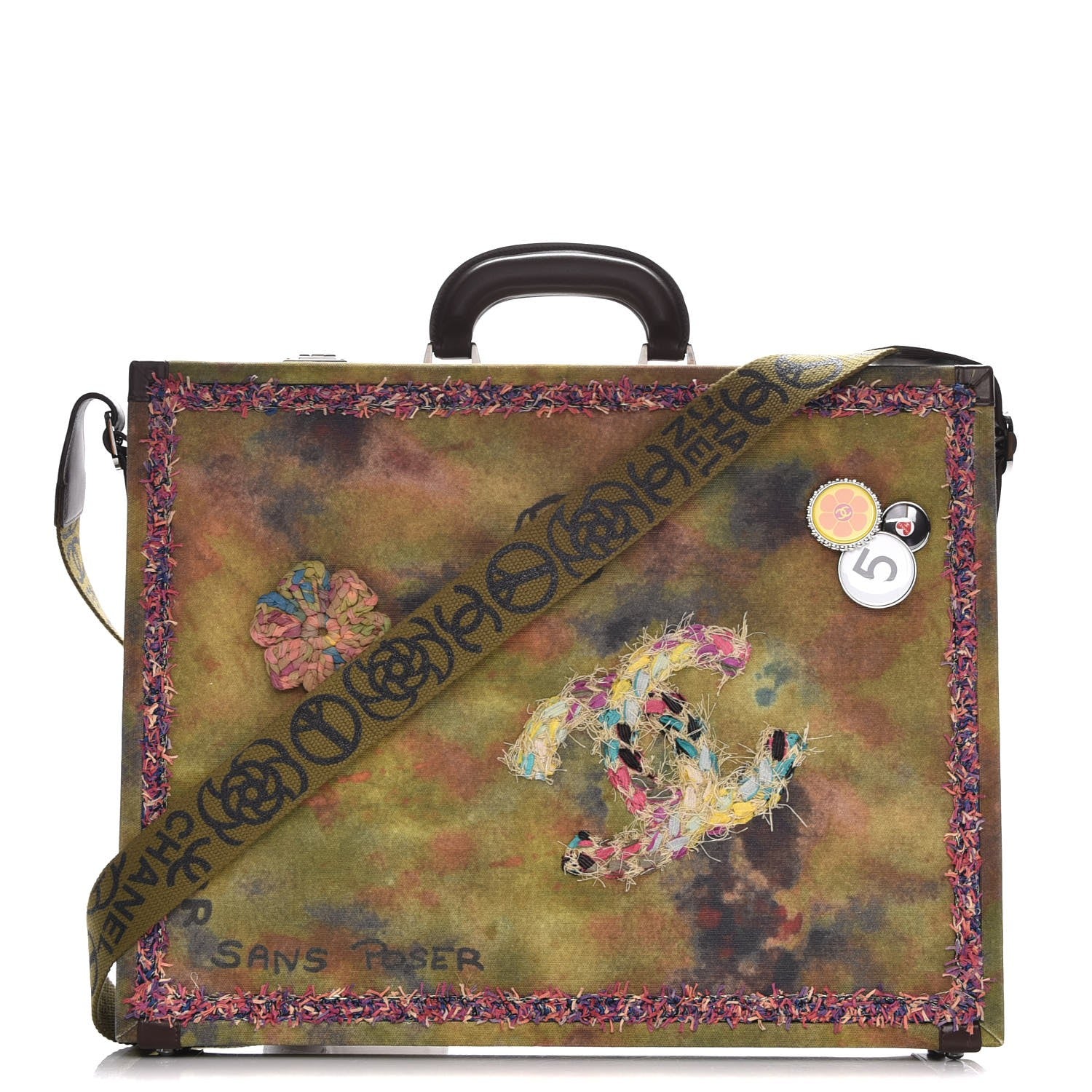 Chanel Washed Toile Graffiti On The Pavements Briefcase Khaki Multicolor 1 of 8