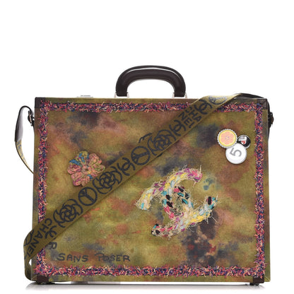 Chanel Washed Toile Graffiti On The Pavements Briefcase Khaki Multicolor 1 of 8