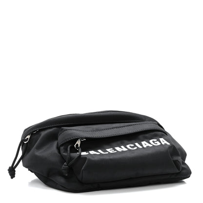 Balenciaga Sport Nylon Logo Embroidered Wheel Beltpack Black 4 of 10