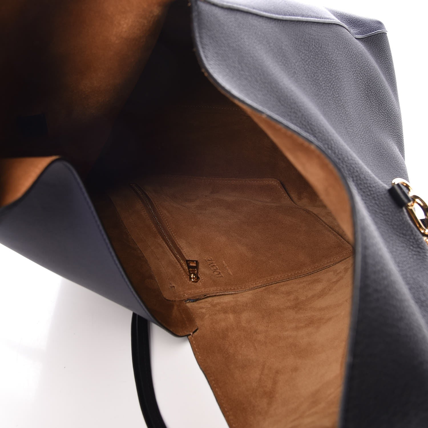 Loewe Grained Calfskin Colorblock Sling Hobo Midnight Blue Black 6 of 7