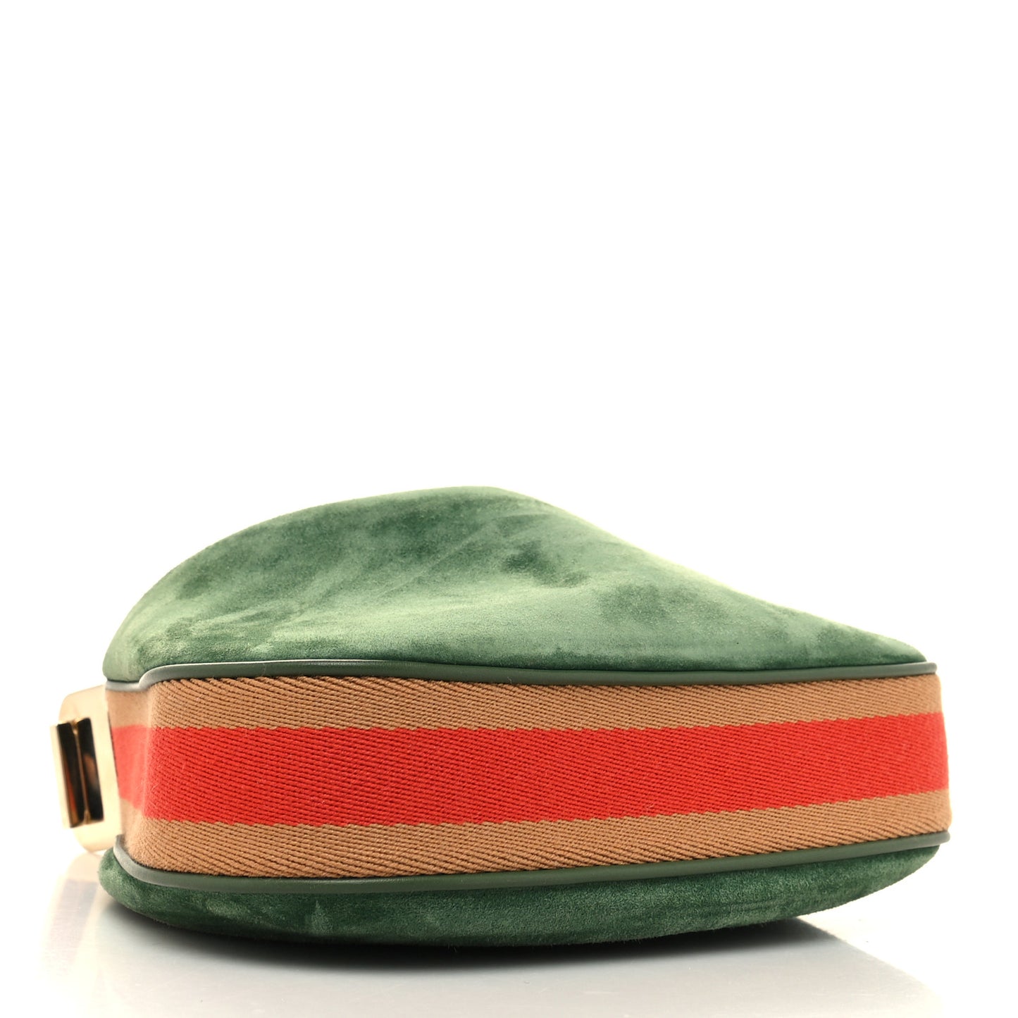 Suede Web Small Attache Shoulder Bag Cactus Green