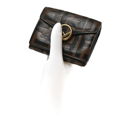 Fendi Vitello Liberty F is Fendi FF 1974 Embossed Micro Tri-Fold Envelope Wallet 2 of 9