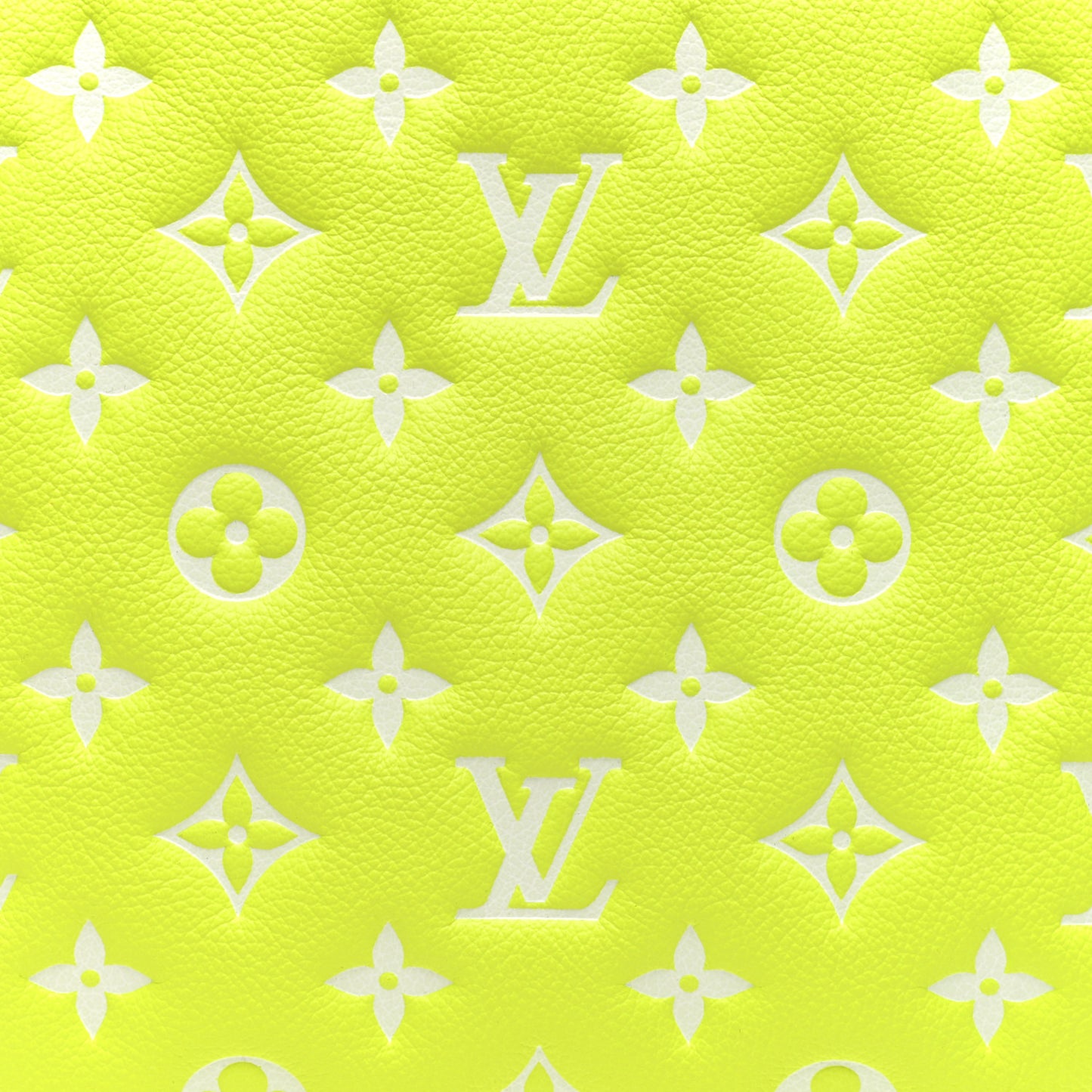 Calfskin Embossed Monogram LV Match Coussin PM Fluorescent Yellow