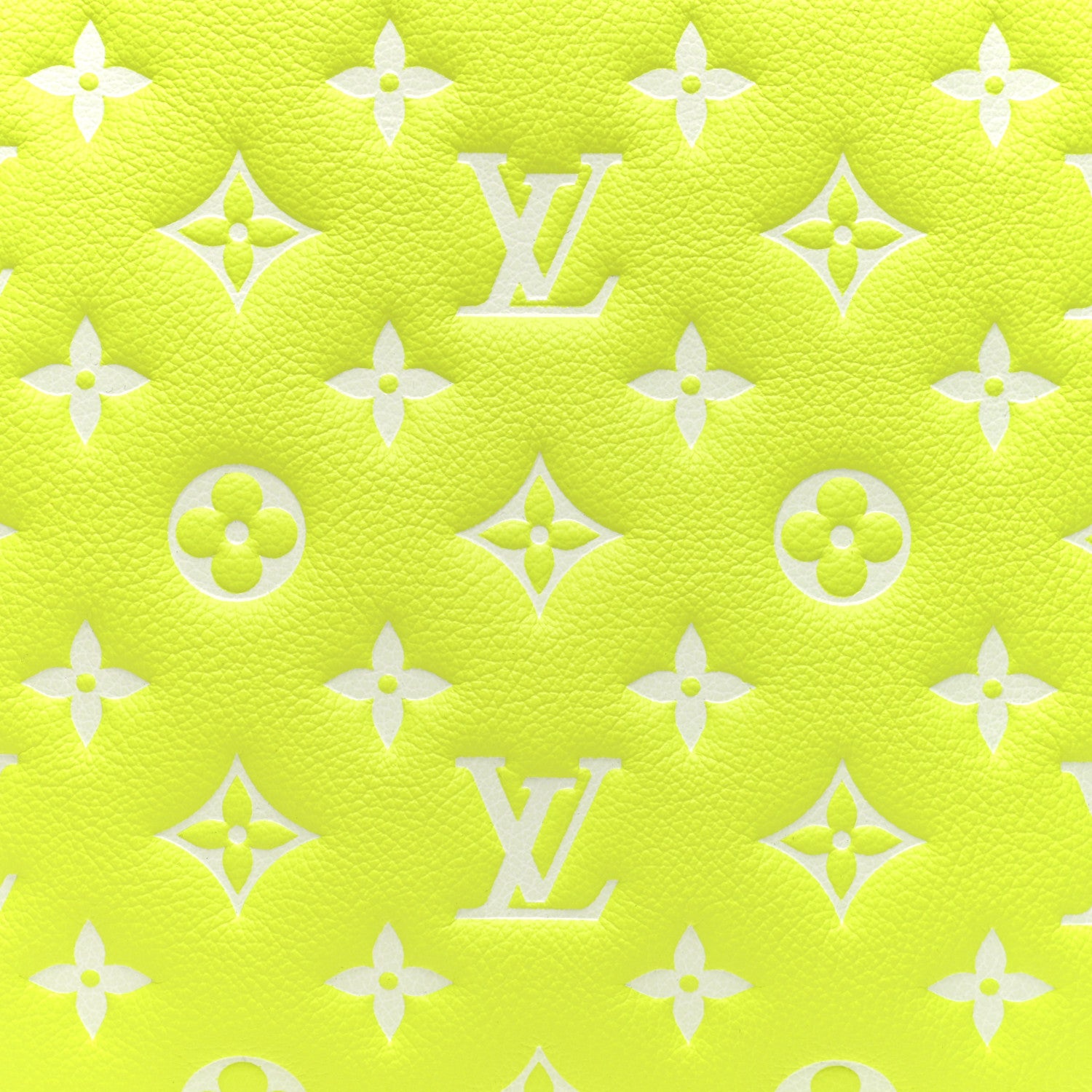 Louis Vuitton Calfskin Embossed Monogram LV Match Coussin PM Fluorescent Yellow 9 of 11