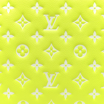 Louis Vuitton Calfskin Embossed Monogram LV Match Coussin PM Fluorescent Yellow 9 of 11