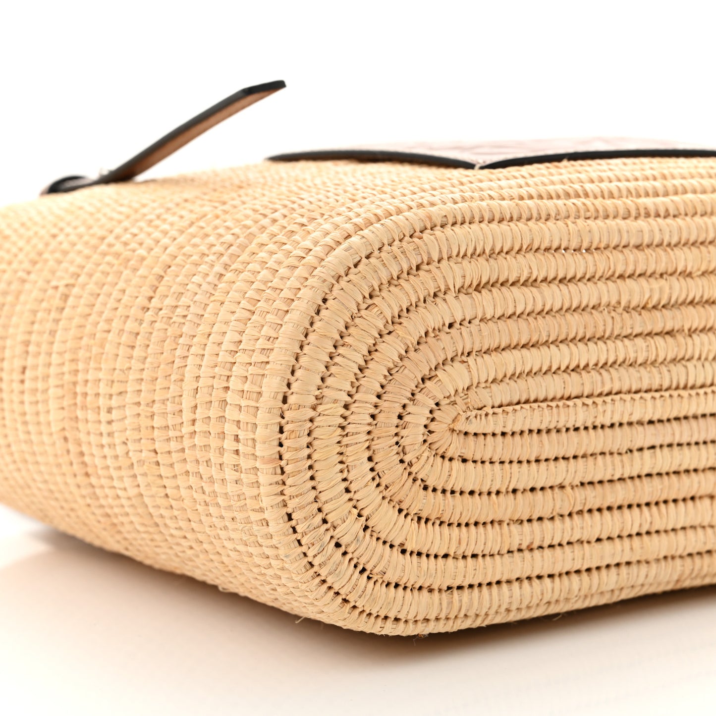 Raffia Square Small Basket Tote Bag Natural Tan